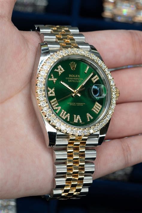 rolex emerald green price|rolex diamond bezel watch.